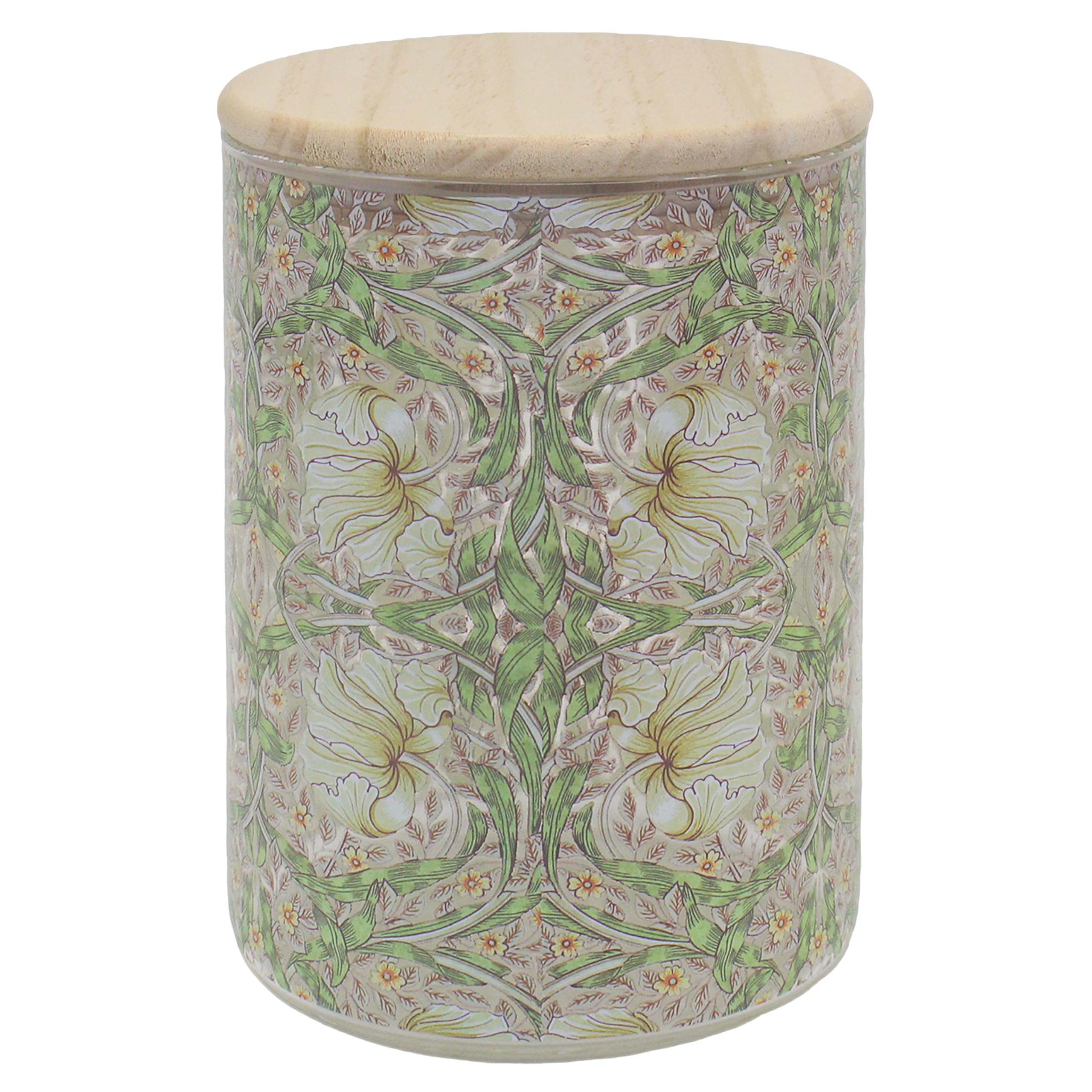 The Leonardo Collection William Morris Pimpernel Glass Canister For Home & Kitchen | Storage Containers & Kitchen Organizers For Gift | Ideal Storage Jars For Biscuits Honey Green Tea & All