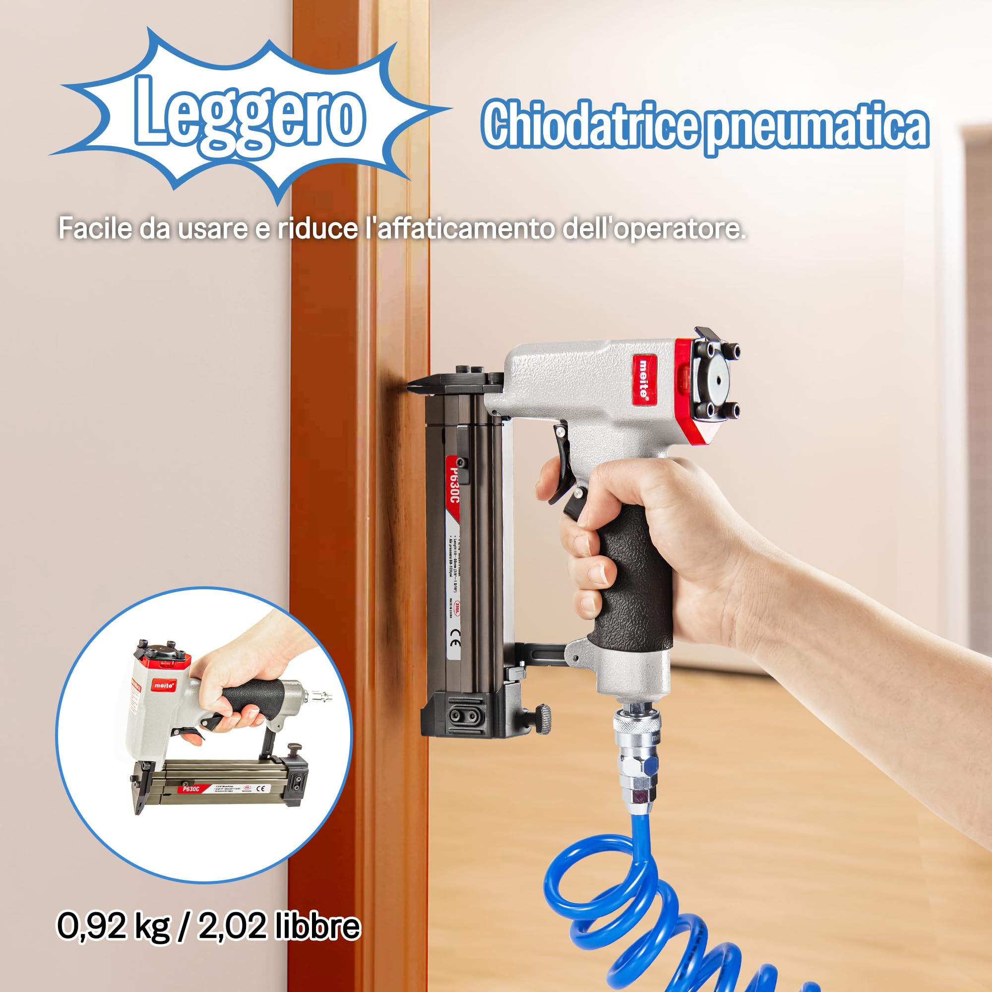 meite P630C 23GA, lunghezza 3/8" a micro pin da 1-3/16"