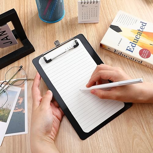 Miniatura 5 de Sabary Paquete de 48 mini portapapeles a granel con clip de soporte para bolígrafo, portapapeles de notas A5, 6 x 9 pulgadas, pequeño portapapeles