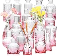 Vista 11 de Brajttt Juego de jarrones de flores negros, jarrón de cristal a granel juego de 8, mini jarrones de sabor artístico y cultural para decoración