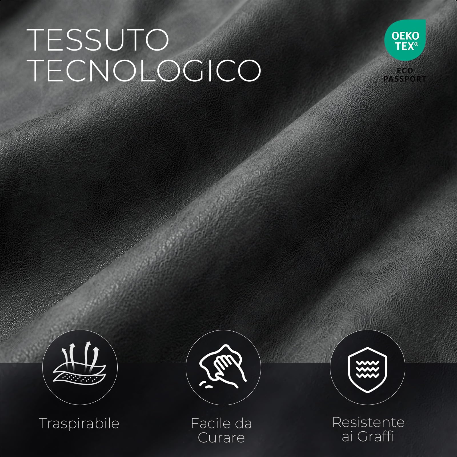 LEWE Set di 4 Sedie da Pranzo, Sedie da Cucina Imbottite in Tessuto, Grigio | Sedie da Soggiorno Moderne, Schienale Ergonomico, Gambe Metalliche, Maniglia, per Sala da Pranzo, Cucina, Salotto, Camera