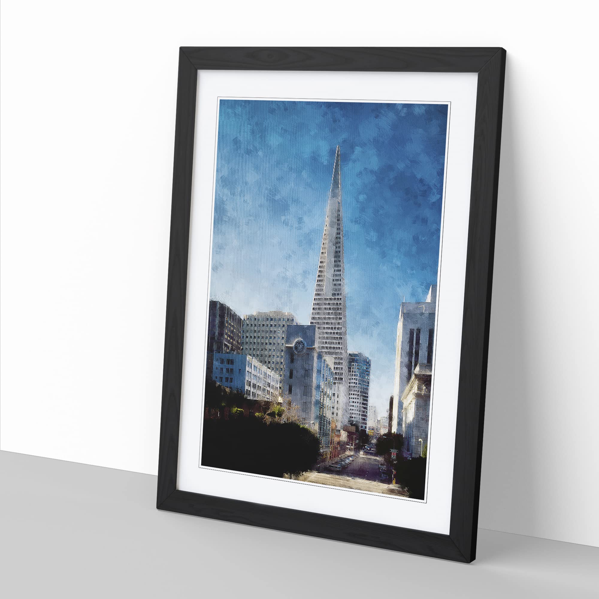 Transamerica Pyramid In San Francisco Painting Modern Framed Wall Art Print - Image 2
