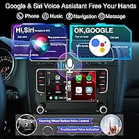 Vista 6 de SCUMAXCON 7" Android 13 Radio de coche con Carplay inalámbrico Android Auto GPS Navegación Estéreo de coche 8-CORE 2+32G Pantalla táctil IPS WiFi BT