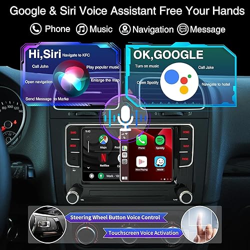 Vista 6 de SCUMAXCON 7 "Android 13 inalámbrico Carplay Android Auto navegación GPS coche estéreo Radio 8-CORE 2+32G IPS pantalla táctil WiFi BT FM AM DSP USB