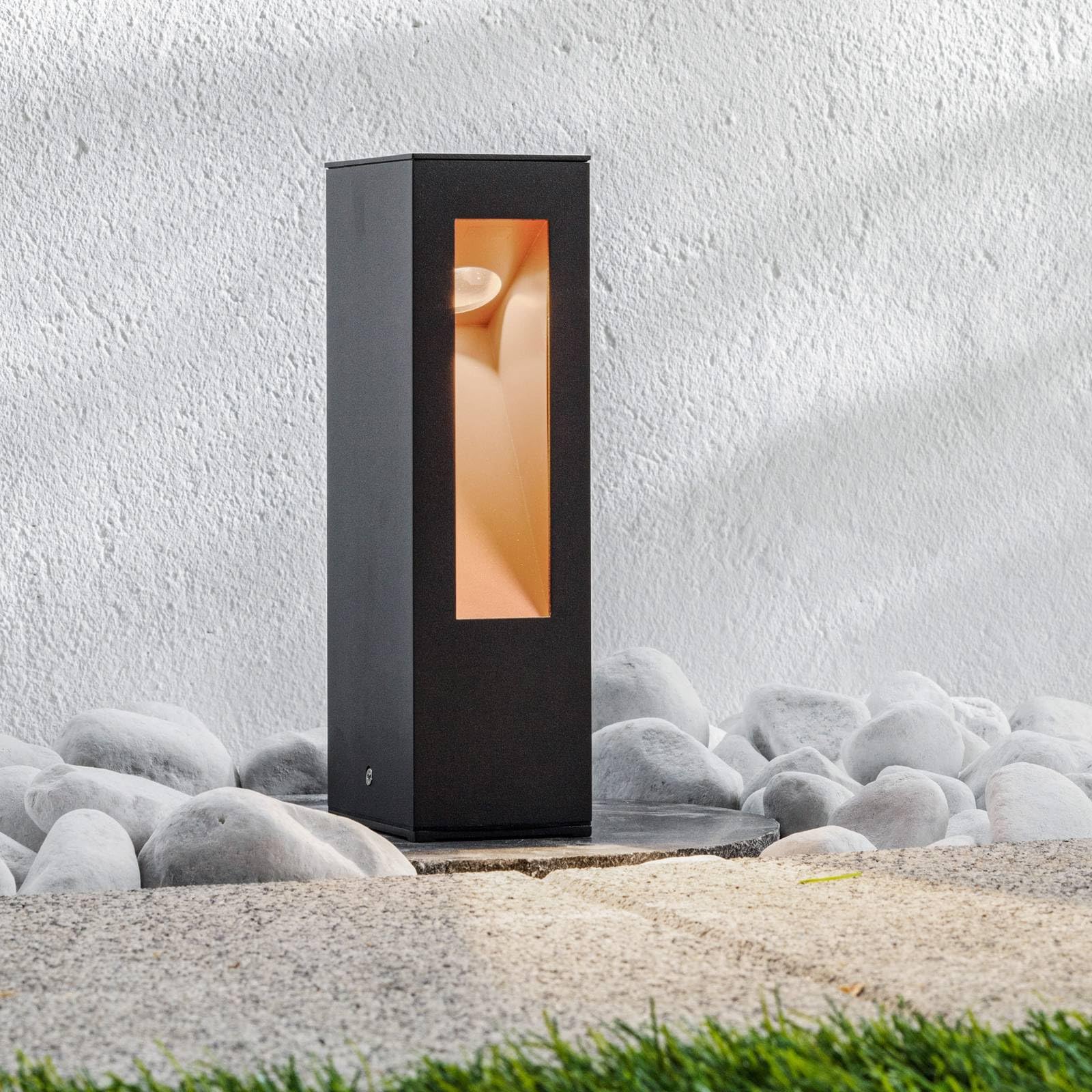 Lucande Lampada LED da esterni (Moderno) colore Nero, in Alluminio lampadina inclusa lampioncino paletto luminoso lampada viale lampione