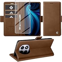 Case for Xiaomi Redmi Note 14 Pro, Magnetic Premium PU Leather Flip Case, Shockproof Wallet Flip Case Cover Protective Phone Case for Xiaomi Redmi Note 14 Pro 5G Case (Brown)