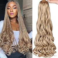 Vista 45 de COOKOO Cabello rizado francés de 10 pulgadas, prerizado, paquete de 9 rizos franceses, trenzas sueltas, cabello trenzado para trenzas de caja