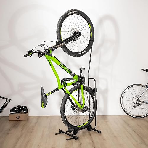 Miniatura 7 de CyclingDeal Soporte vertical para bicicleta  Estante de estacionamiento de piso ajustable vertical y horizontal de alta calidad para bicicletas