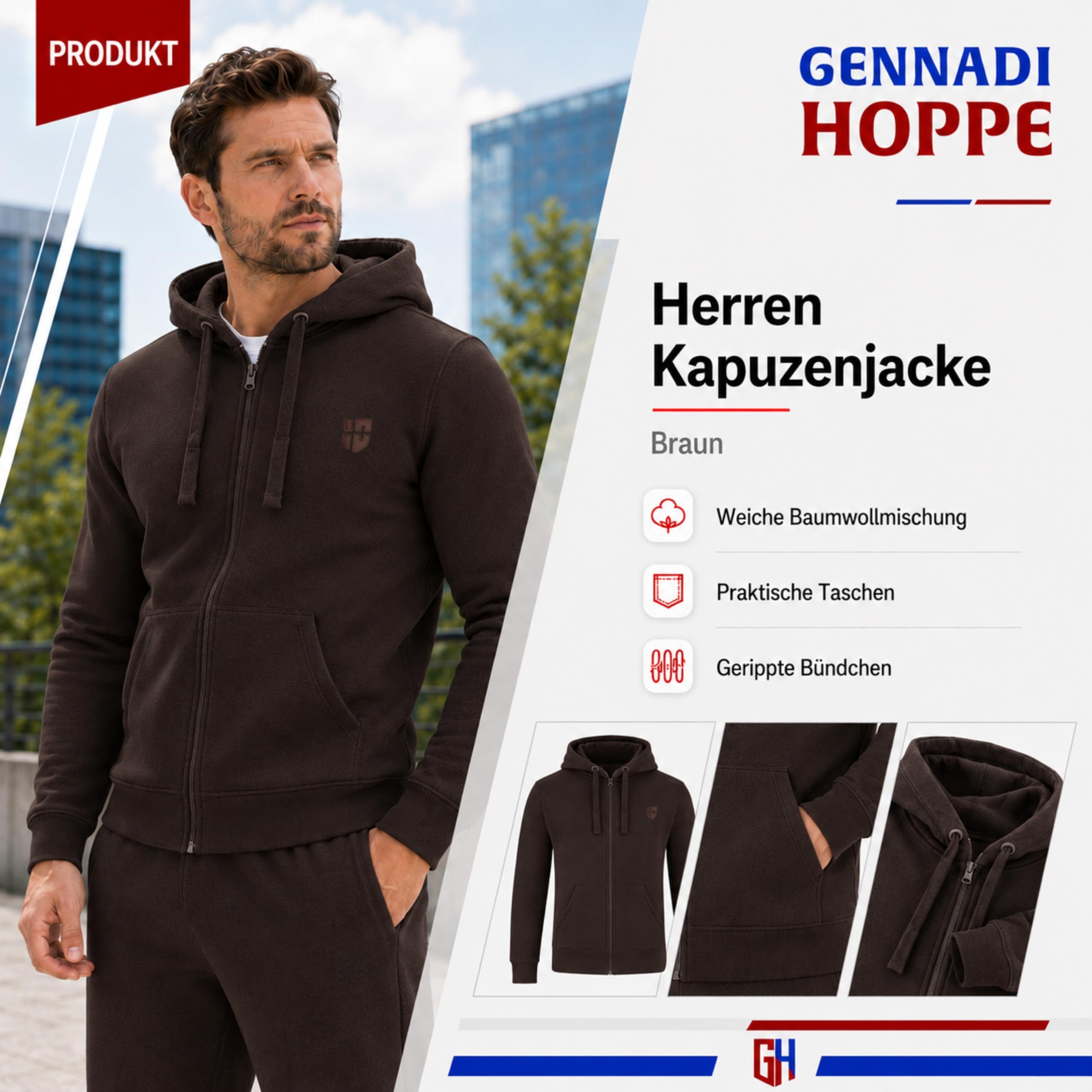 Chaqueta de chándal para hombre con capucha