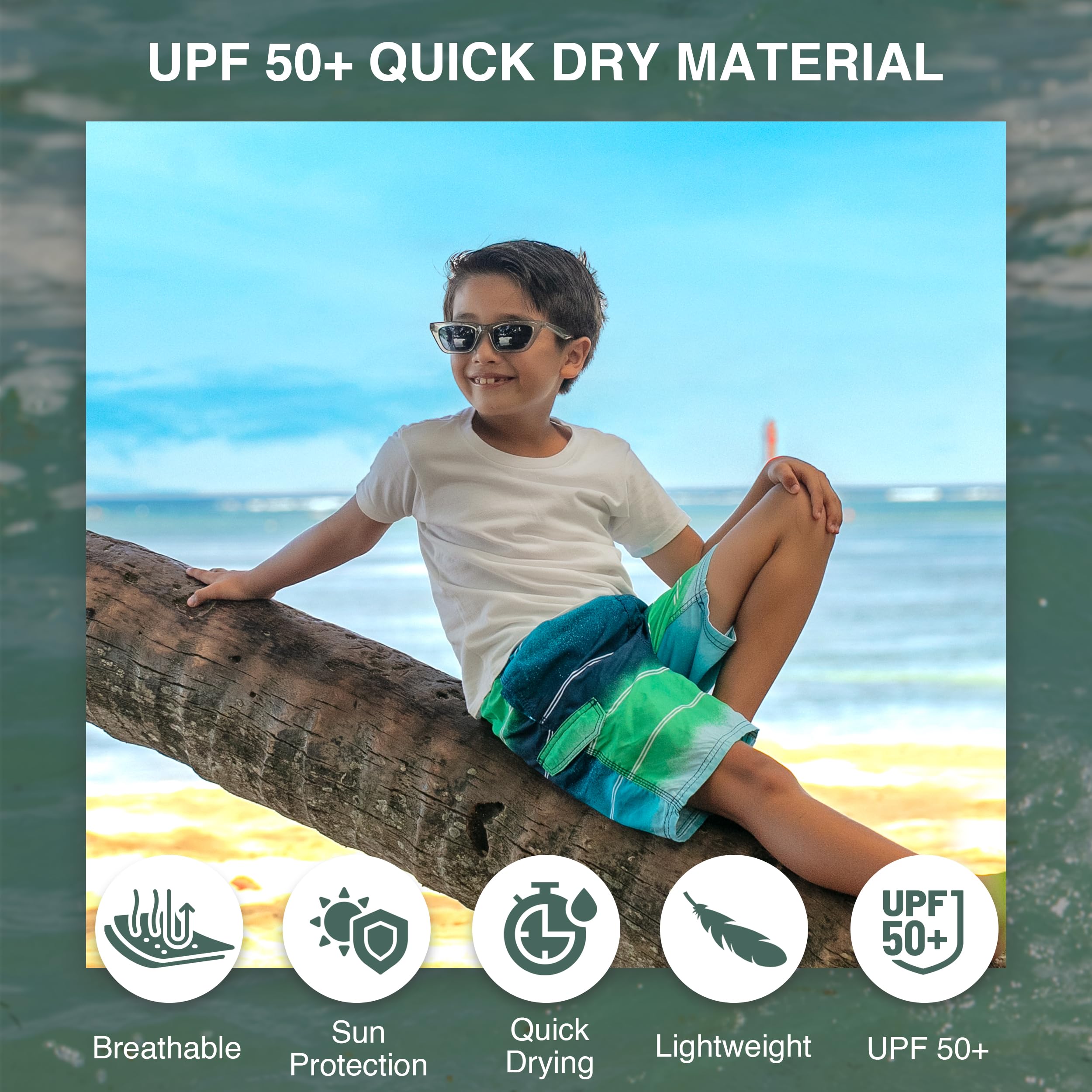 Kanu Surf Boys' Barracuda Quick Dry UPF 50+ Beach Swim Trunk