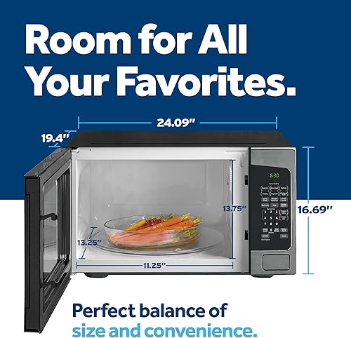 Miniatura 3 de GE Horno microondas para encimera, capacidad de 1,200 vatios, 2.0 pies cúbicos, 8 ajustes de cocción de ajuste automático, tecnología de bloqueo