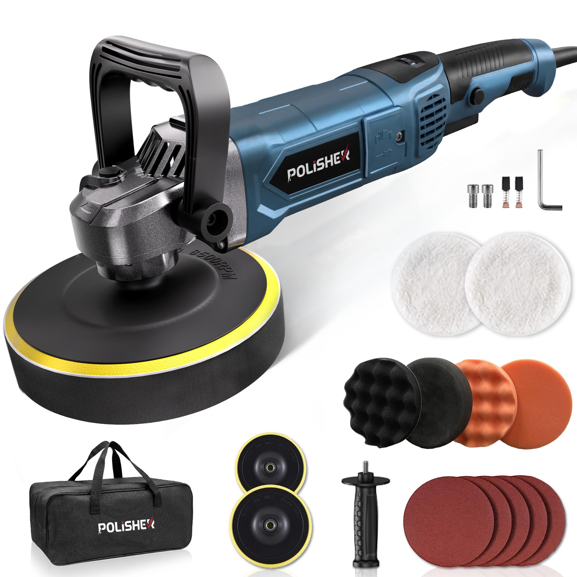 Photo 1 of Actionew Rotary Car Buffer Polisher, 1600W, 6-7 Inch, 7 Variable Speeds