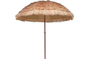 AMMSUN 7.5ft Hula Thatched Tiki Outdoor Umbrella