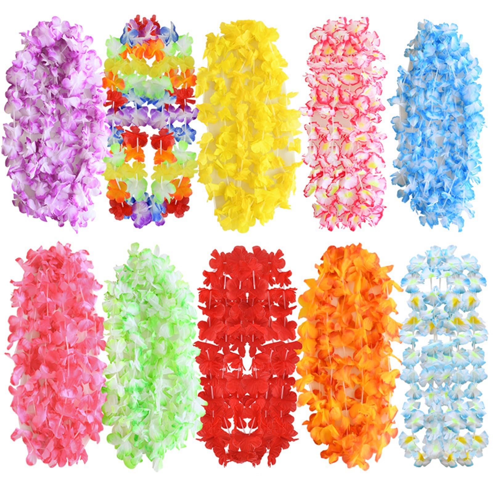 20-50 Stücke Hawaiian Künstliche Blumen Halskette Sommer Tropischer Strand Geburtstagsparty Dekoration Lieferungen Hochzeit Gefälligkeiten for Gäste Für Erwachsene(30Pcs)
