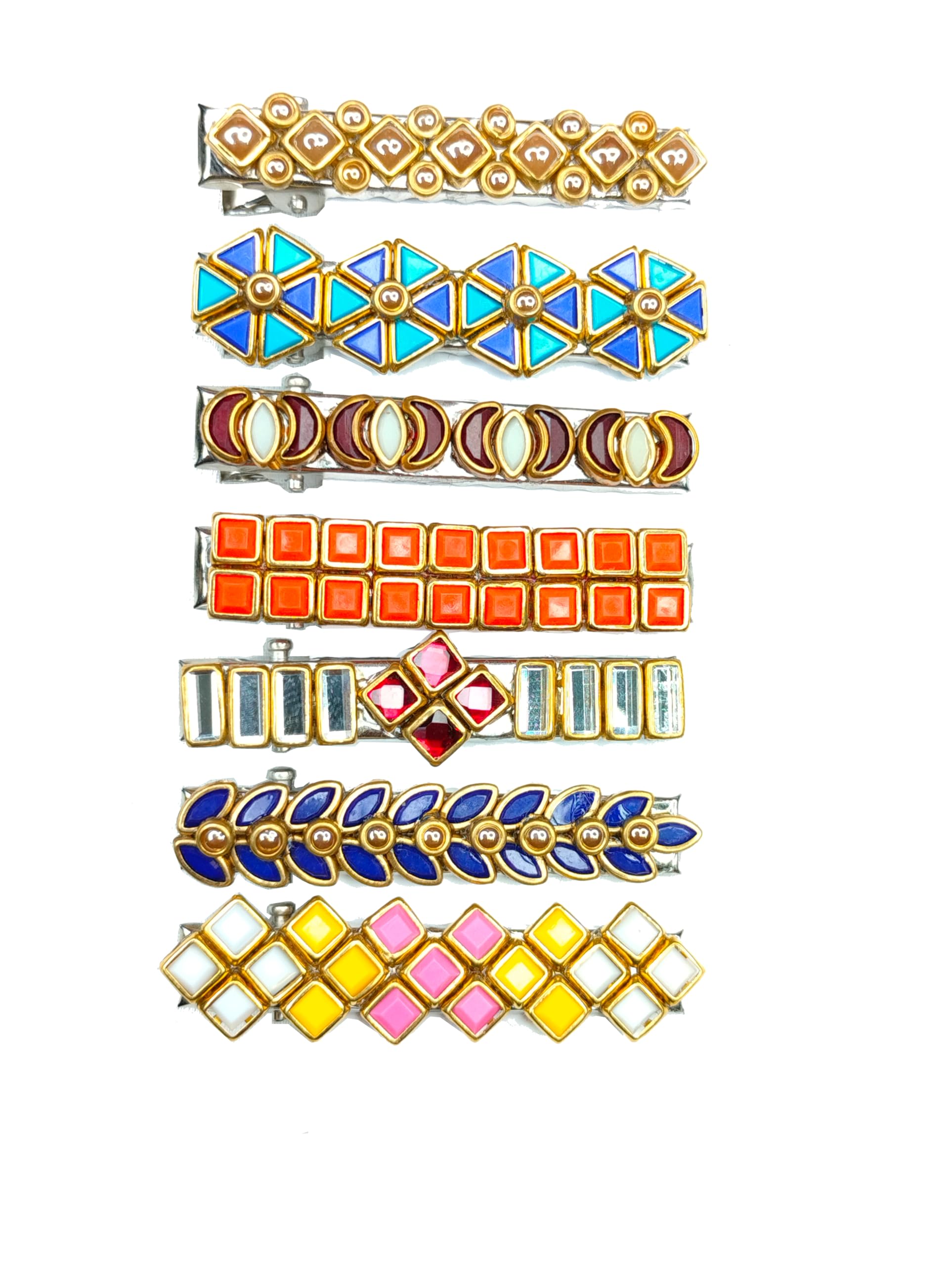 NandaVanam Handmade Hair Clips for girls Kids Hair Clips Hair Accessories for girls kids women With Kundan Stone - Alligator Clips (Design 2) (B0CJTMNTMP) Amazon Price History, Amazon Price Tracker