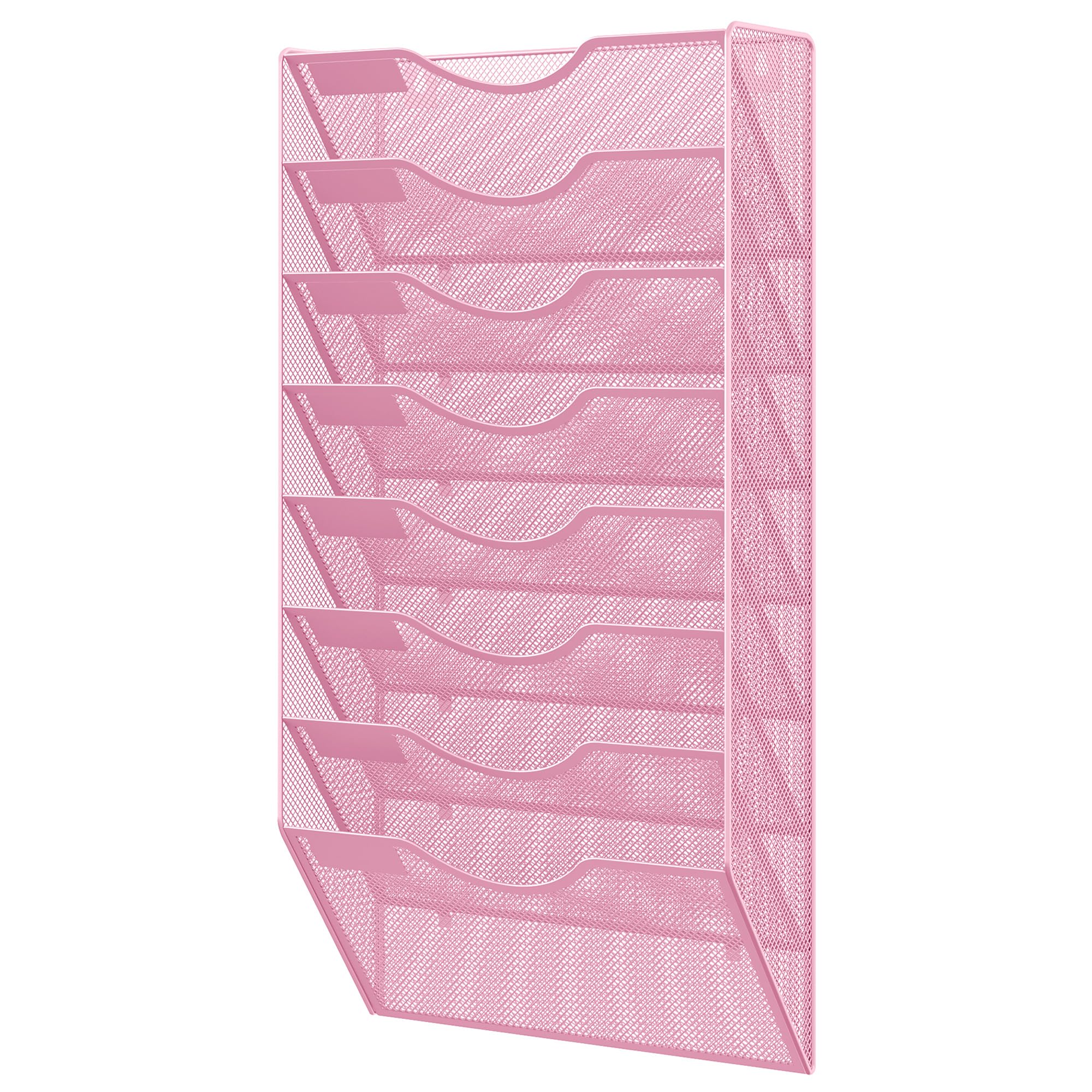EasyPAG Organizador de archivos de pared de malla de 8 bolsillos con soporte para llaves, fácil gestión y clasificación de archivos, soporte de pared que ahorra espacio para oficina, hogar, aula