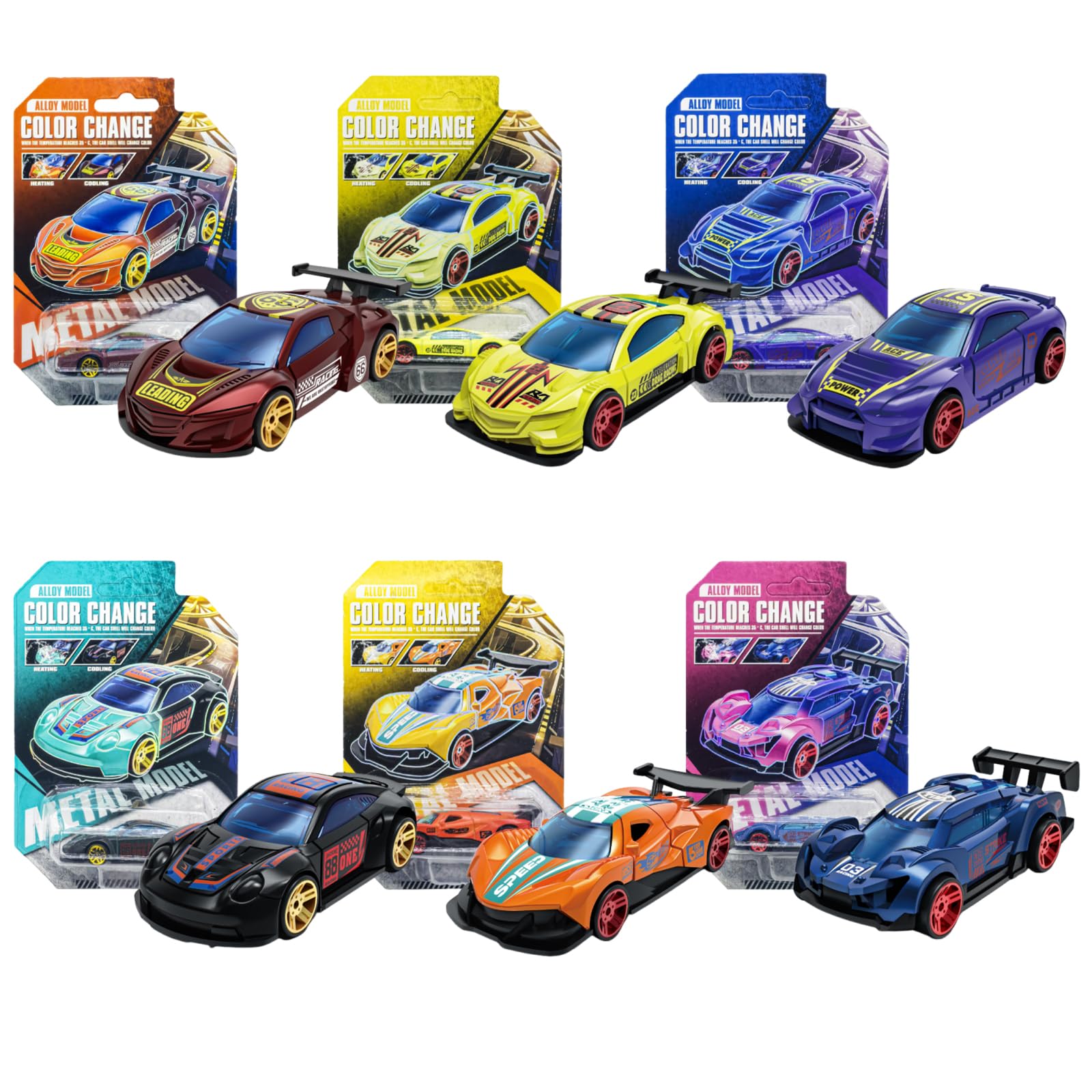 DiiWmme Street Machines Water Activated Color Change Cars, 6-Pack Alloy Toy Cars for Kids, Color Changing Bath Toys for Boys and Girls Ages 3 for Birthdays, Christmas (D 6 Pack) โ image 1