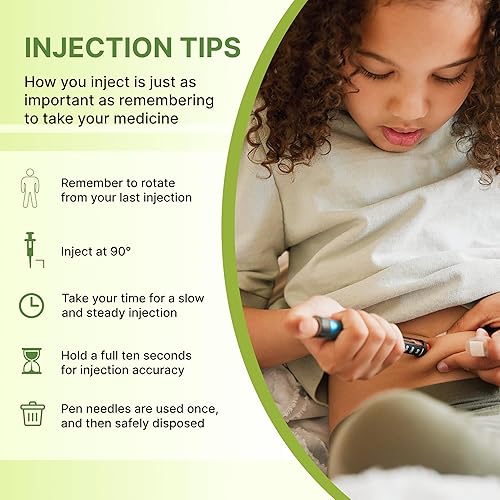 Miniatura 4 de Droplet Agujas para bolígrafo de 32G x 0.157 in, caja de 100 unidades, ajuste ajustable para una fácil inyección en casa, punta lubricada para un