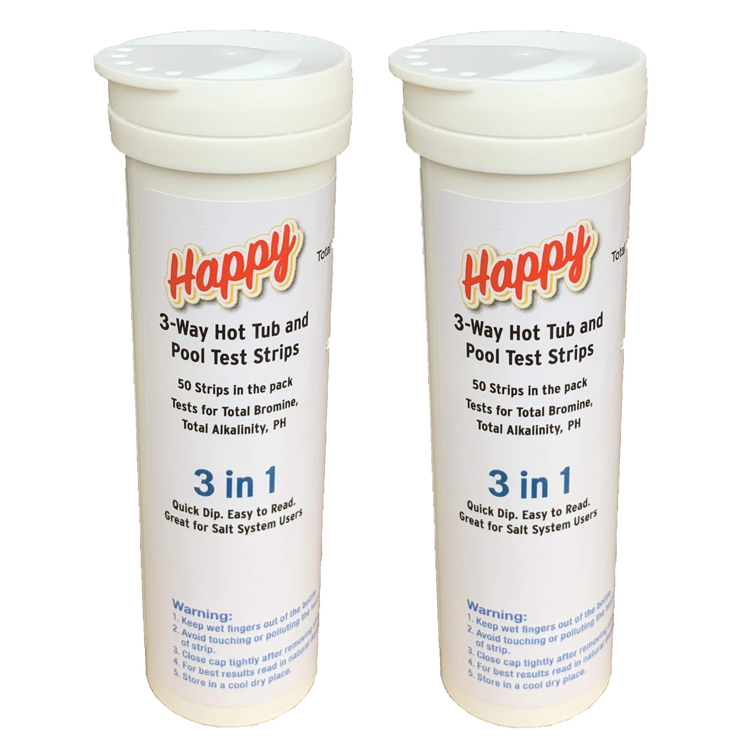 Happy Hot Tubs 3 Way Bromine Test Strips - Perfect for hot tubs and pools … (2 x 50)
