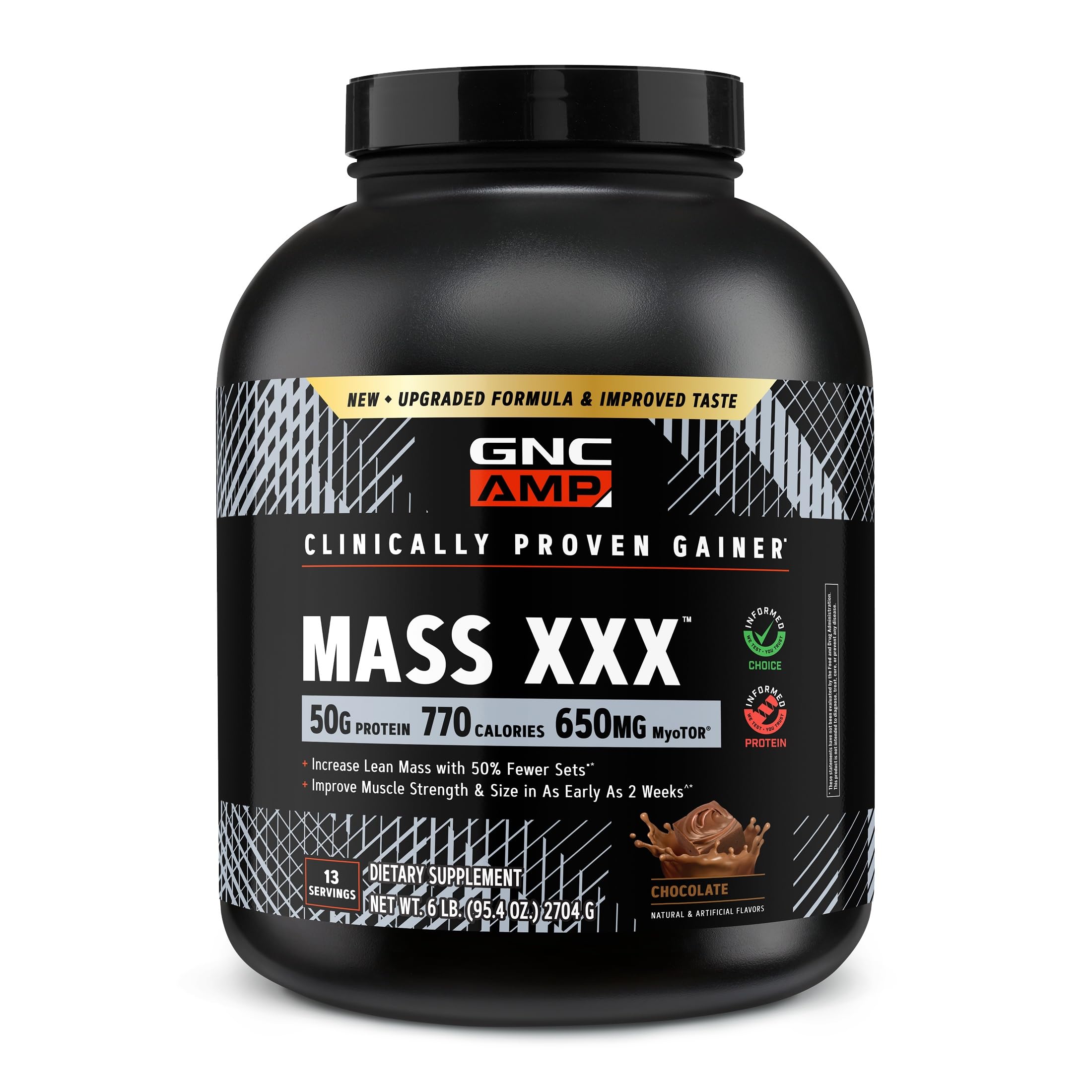 GNC Suplemento pós-treino com proteína, MyoTOR e creatina, sabor chocolate, 50 g por porção, 13 porções