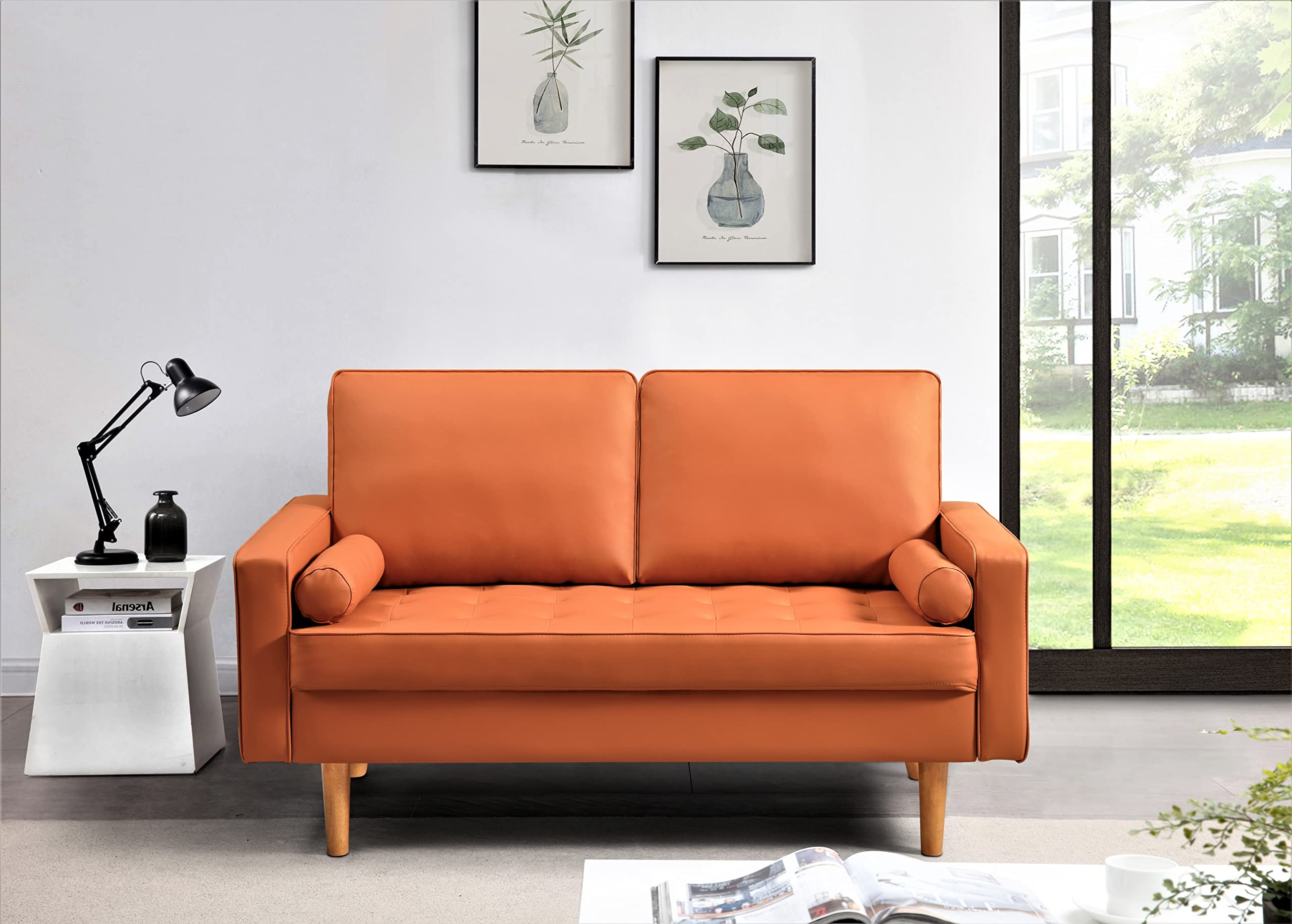 Amazon.com: Container Furniture Faux Leather Sofa for The