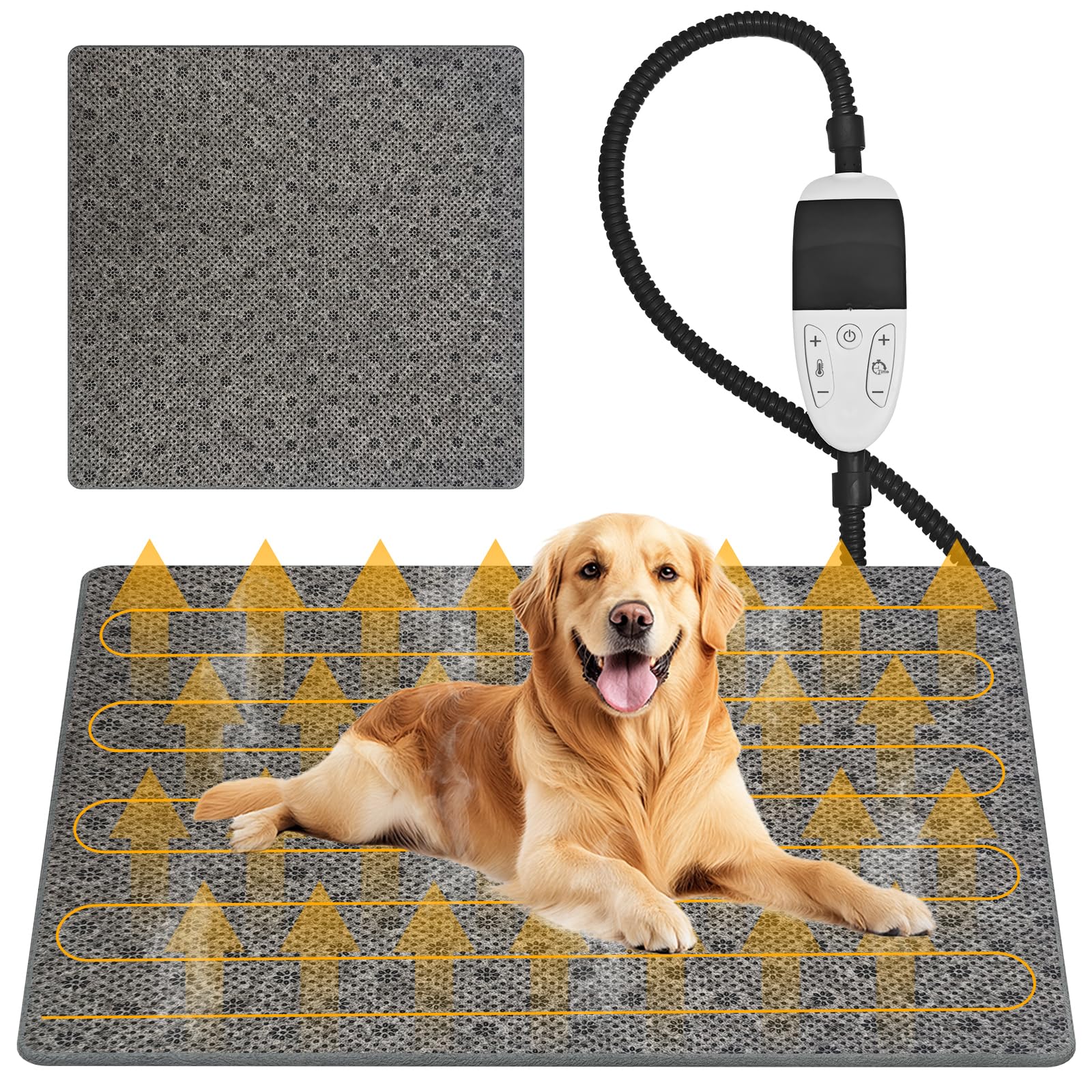 CACSPS Cuscino riscaldante per animali domestici - Tappetino riscaldante per gatti e cani con regolazione della temperatura e spegnimento automatico (120 x 70 cm)