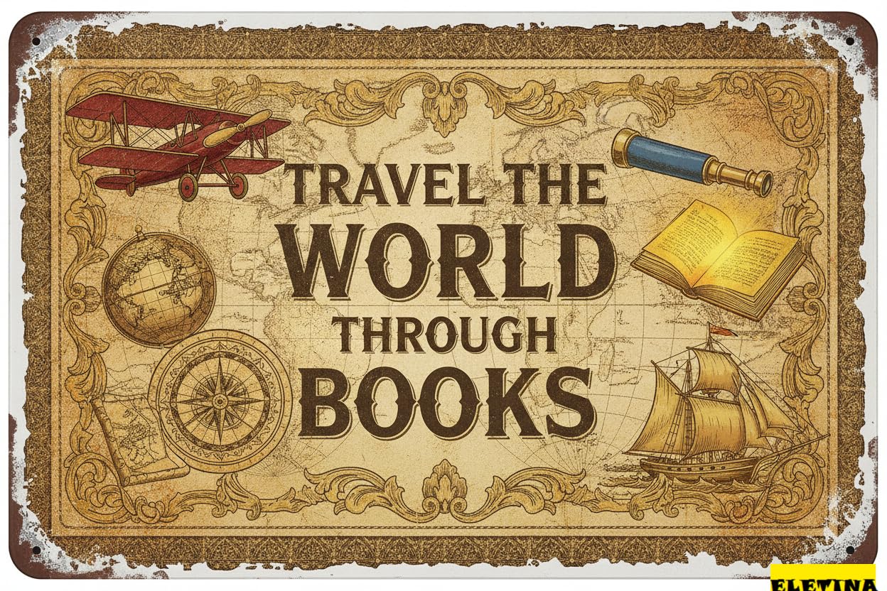 Personalized Sign for Man Cave Decorative Metal With Print - Reading Travel Theme Rustic Rusty 8x12inch Wall Mount Perfect Indoor Decor 8x12in Private Property