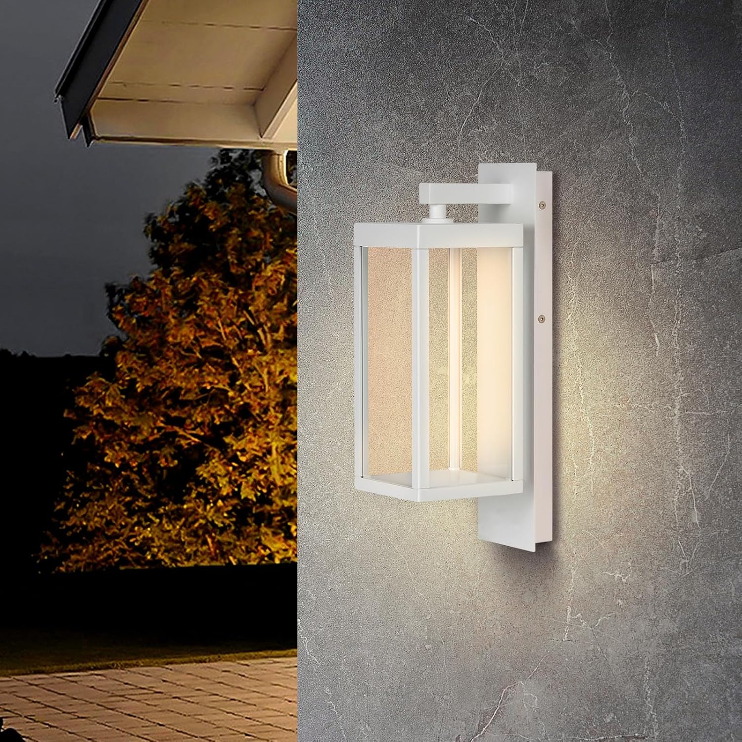 Outdoor Wall Sconce Light Exterior IP54 Waterproof LED Wall Light Fixture White Porch Light Outdoor Wall Mount Lamp Lantern Anti-Rust Aluminum for Patio Garage13W 750Lm 3000K