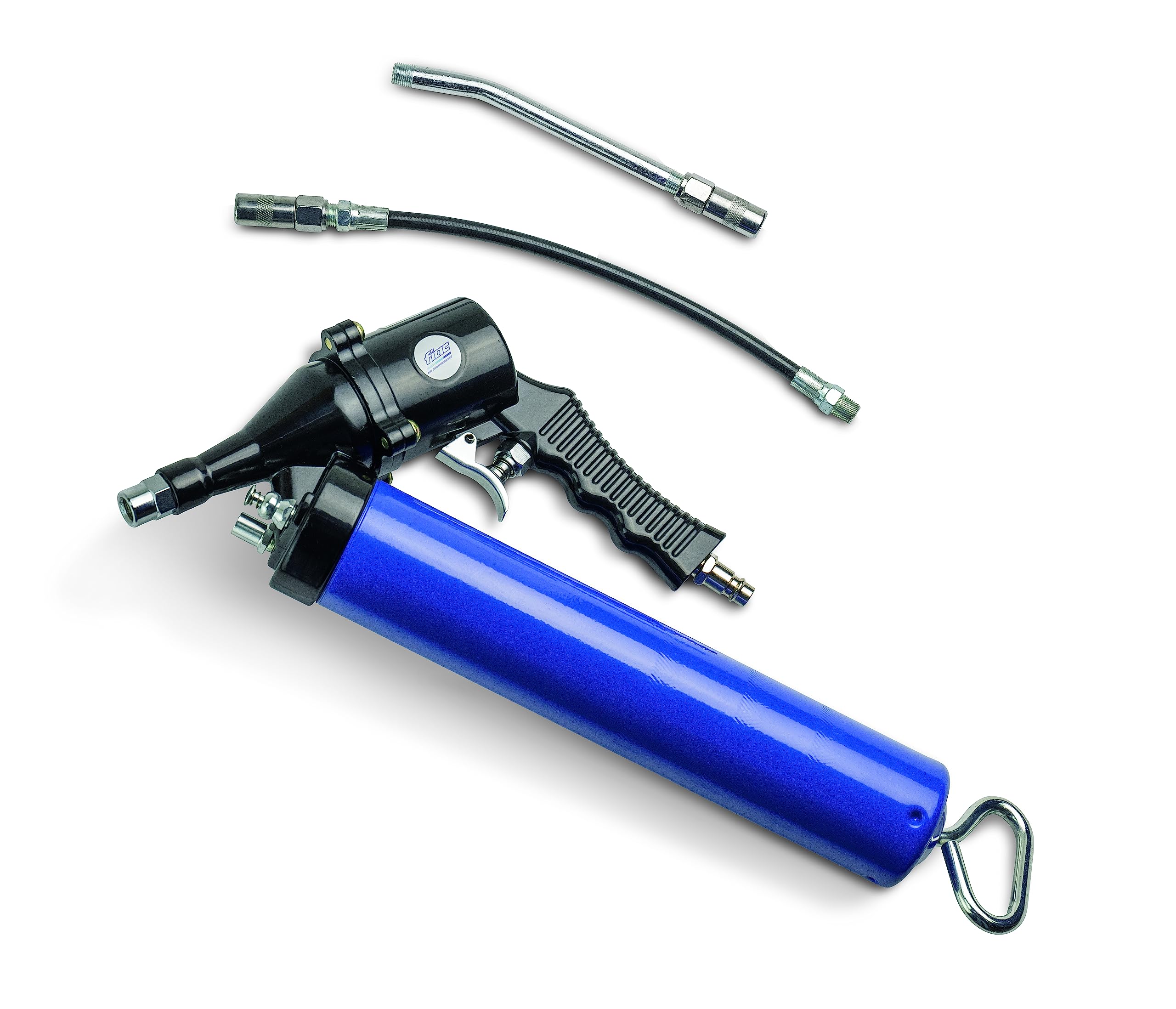 Fiac - Pistola engrasadora 5071, pistola con tubos de lubricación rígidos y flexibles incluidos, capacidad del cilindro de 400 ml, color azul y negro