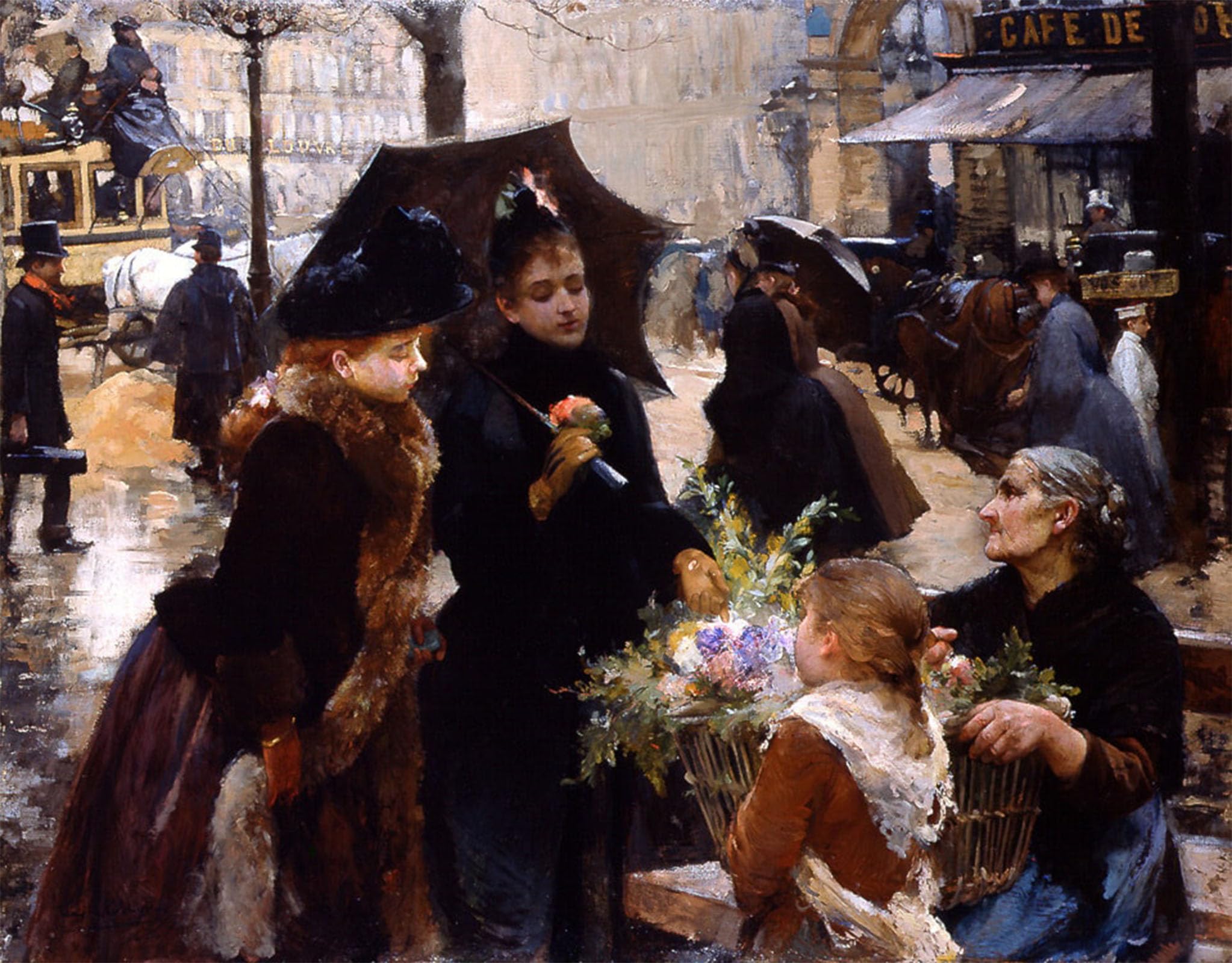 SERENDIPITP Vintage Wall Art Canvas Nordic Poster Canvas Print Picture Place Du Théatre by Louis Marie De Marie De Schryver Wall Art Poster for Home Decor 60x90cm