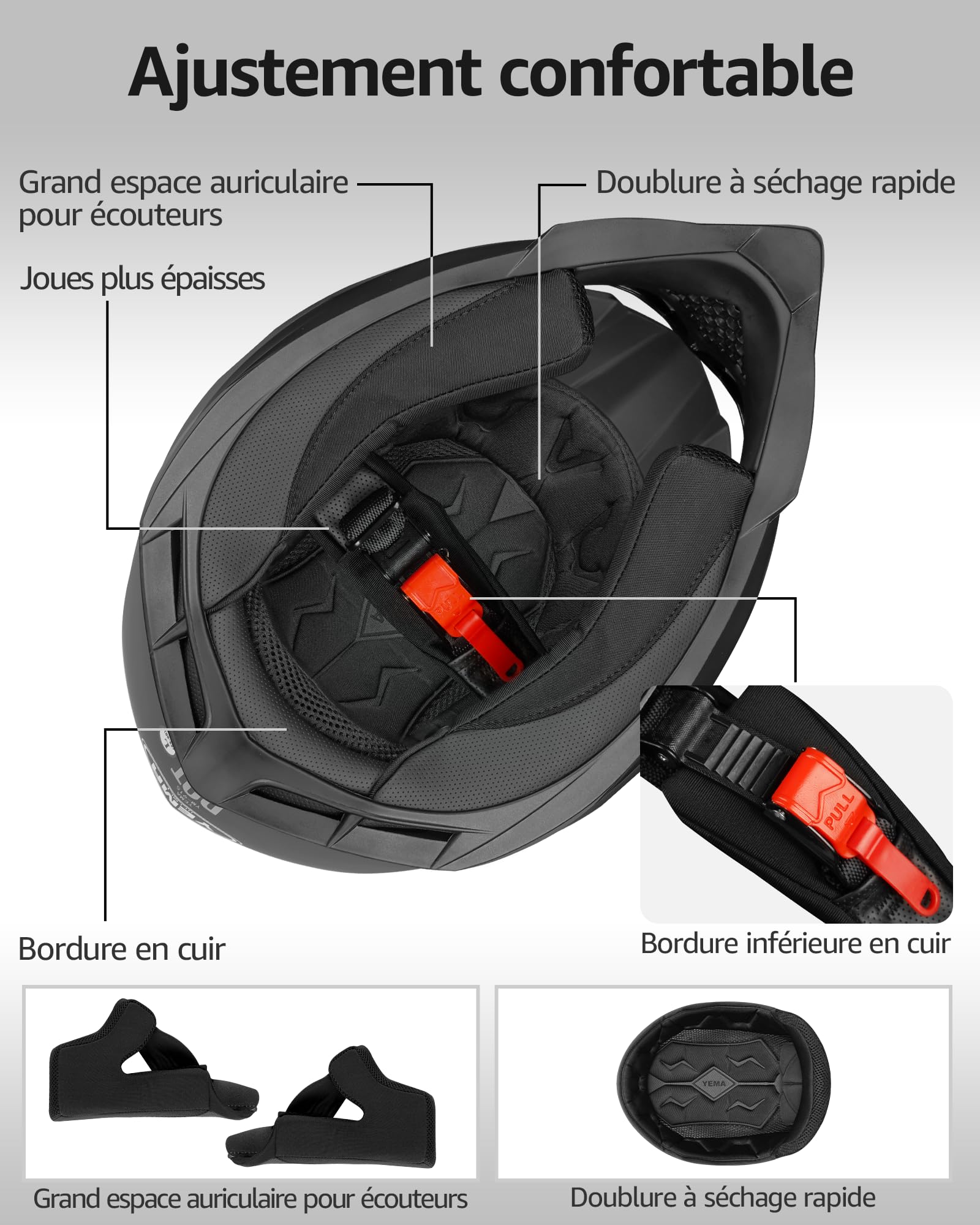 Casco Motocross Integrale Motard Downhill - YEMA YM-915 Caschi Moto Cross Integrali DH ECE Omologato Donna Uomo