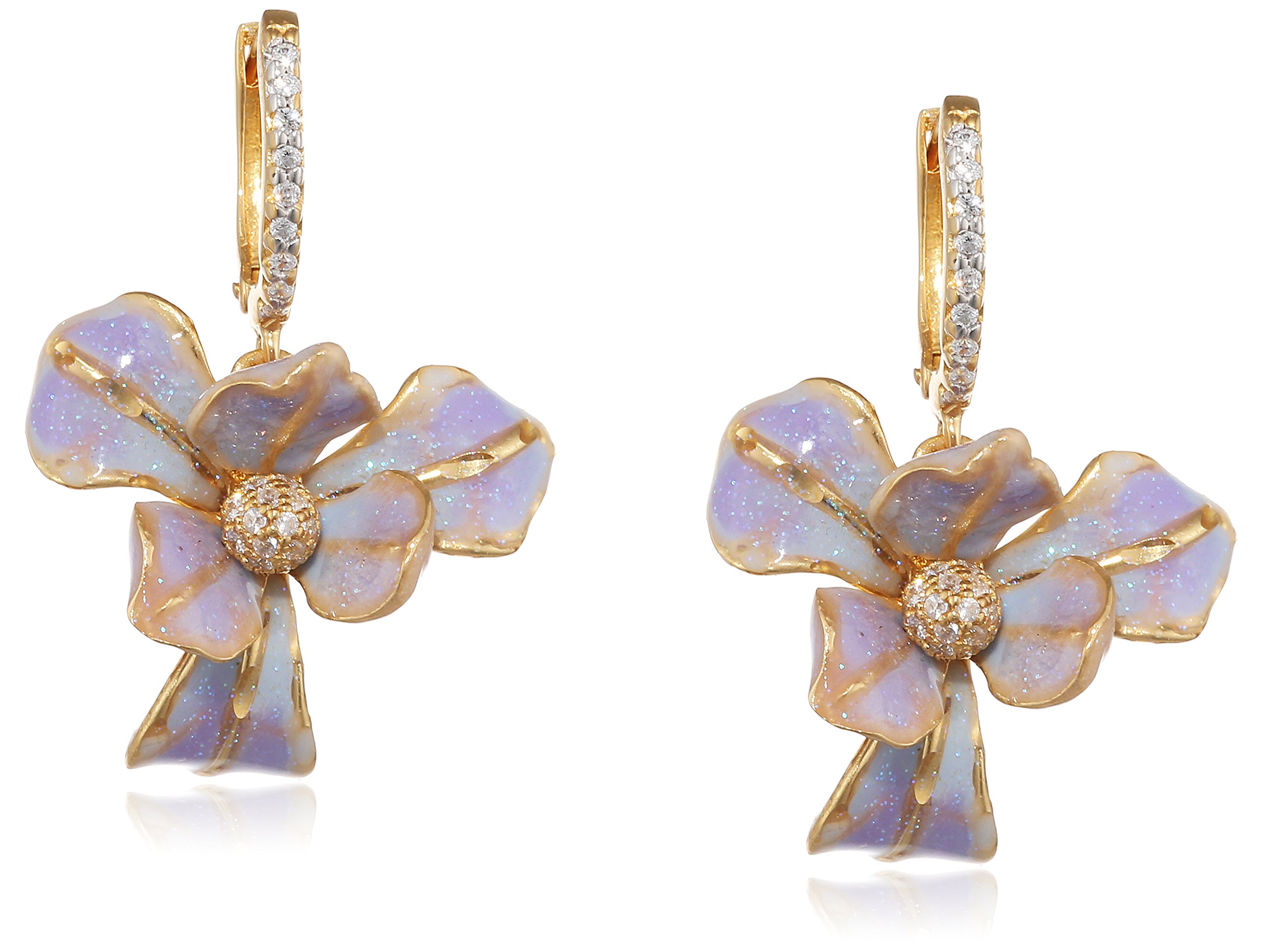 Misis Gemina Women's Earrings 925 Silver Rose Gold Plated Cubic Zirconia (White) 3 CM-Or08885