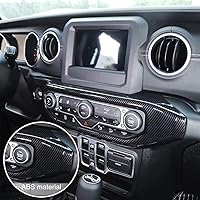 Vista 5 de JeCar Cubierta de panel de interruptor de aire acondicionado compatible con Jeep Wrangler 2018-2023 JL JLU y Gladiator JT 2020-2023, textura