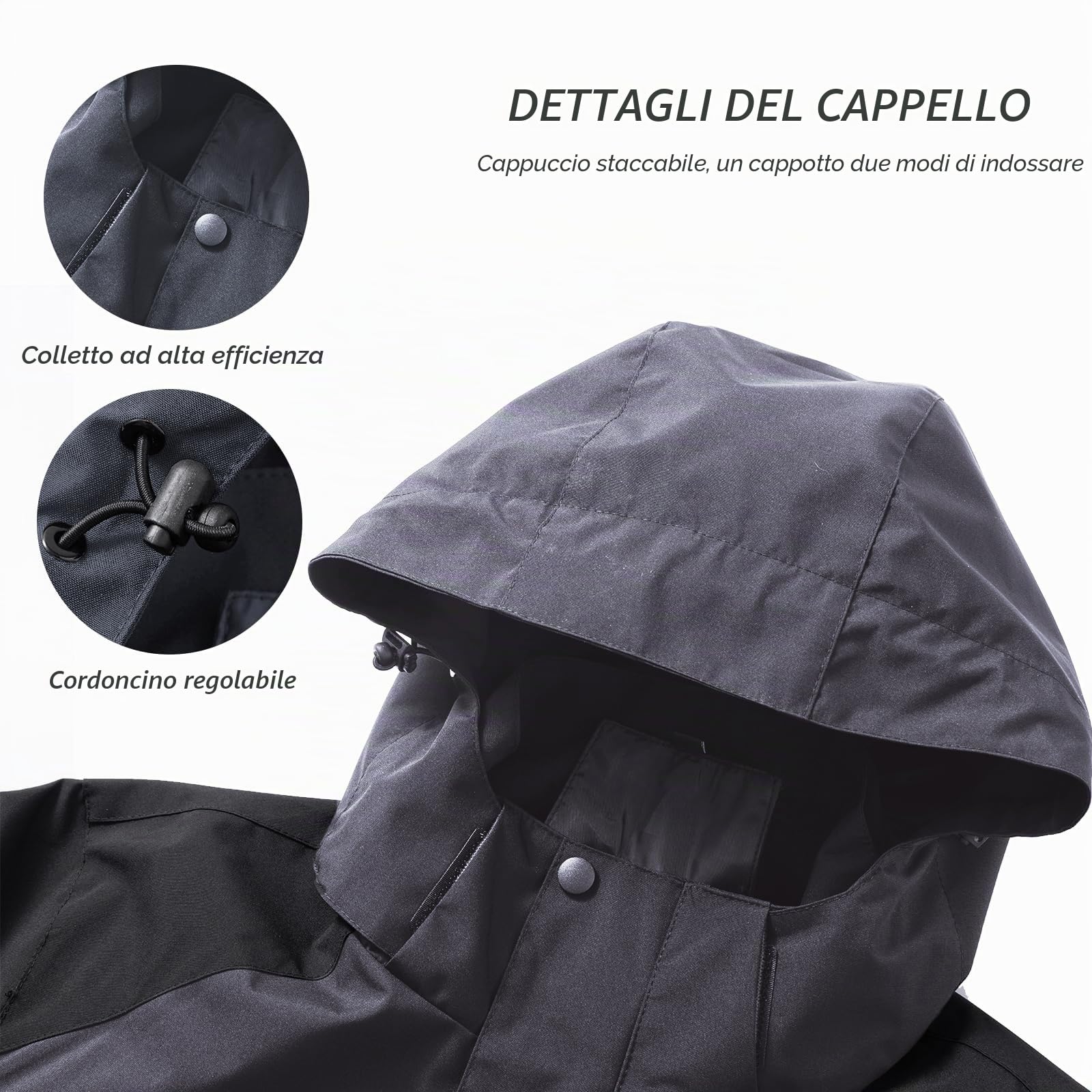 Giacca Impermeabile da Esterno da Uomo Giacca Antipioggia da Escursionismo Giacca Shell con Cappuccio per Giacca a Vento da Esterno da Viaggio da Pesca