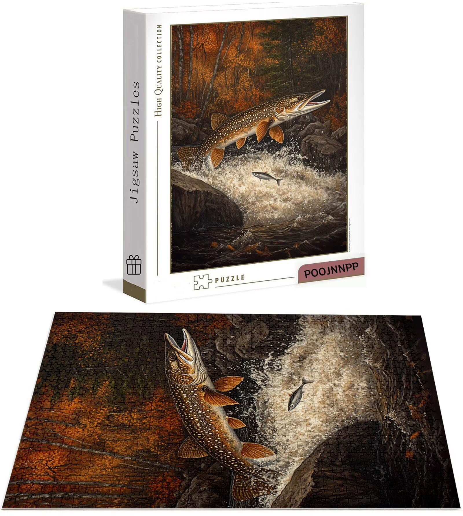 Puzzle 6000 sztuk dla dorosłych, drewniane puzzle fale dla dorosłych, wymagające łamigłówki wędkarskie, rodzinne gry edukacyjne, łamigłówki z pudełkiem do dekoracji domu, prezent świąteczny dla kobiet