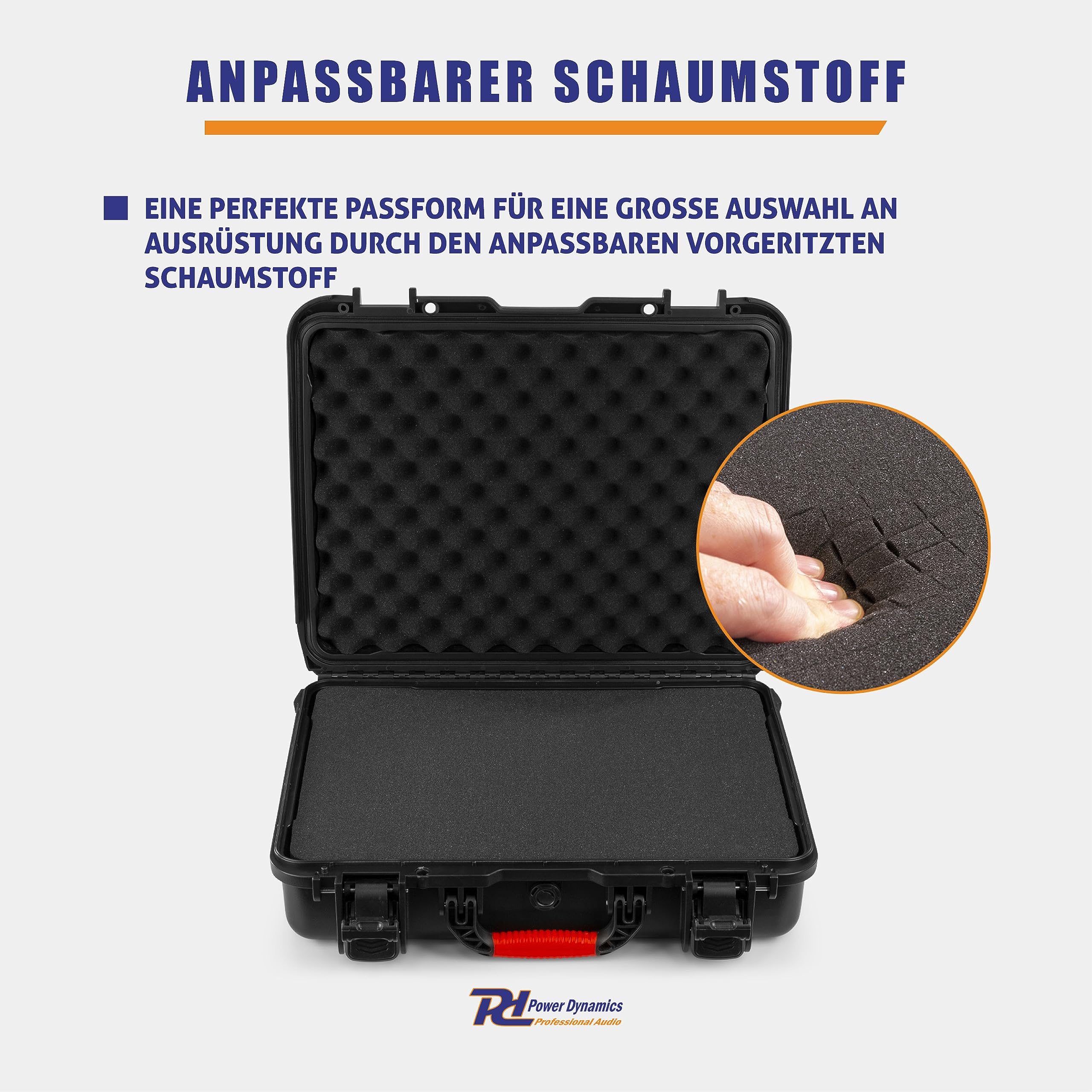 Power Dynamics GIGCase70R, Universal Hard Case Kamera Koffer Schaumstoff, DJ Koffer, Foto Koffer, Schutzkoffer, DJ Universalkoffer, Wasserdichter Koffer, Transportkoffer mit Schaumstoff, Schwarz
