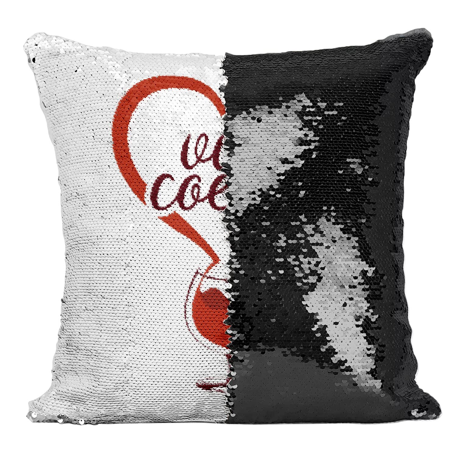 Coussin sequin noir coeur vin pour rompre la monotonie de votre décoration
