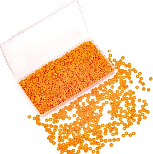 Miniatura 3 de 2000 cuentas de arcilla blanca, cuentas espaciadoras de arcilla polimérica, cuentas planas redondas de vinilo Heishi de 0.236 pulgadas, cuentas