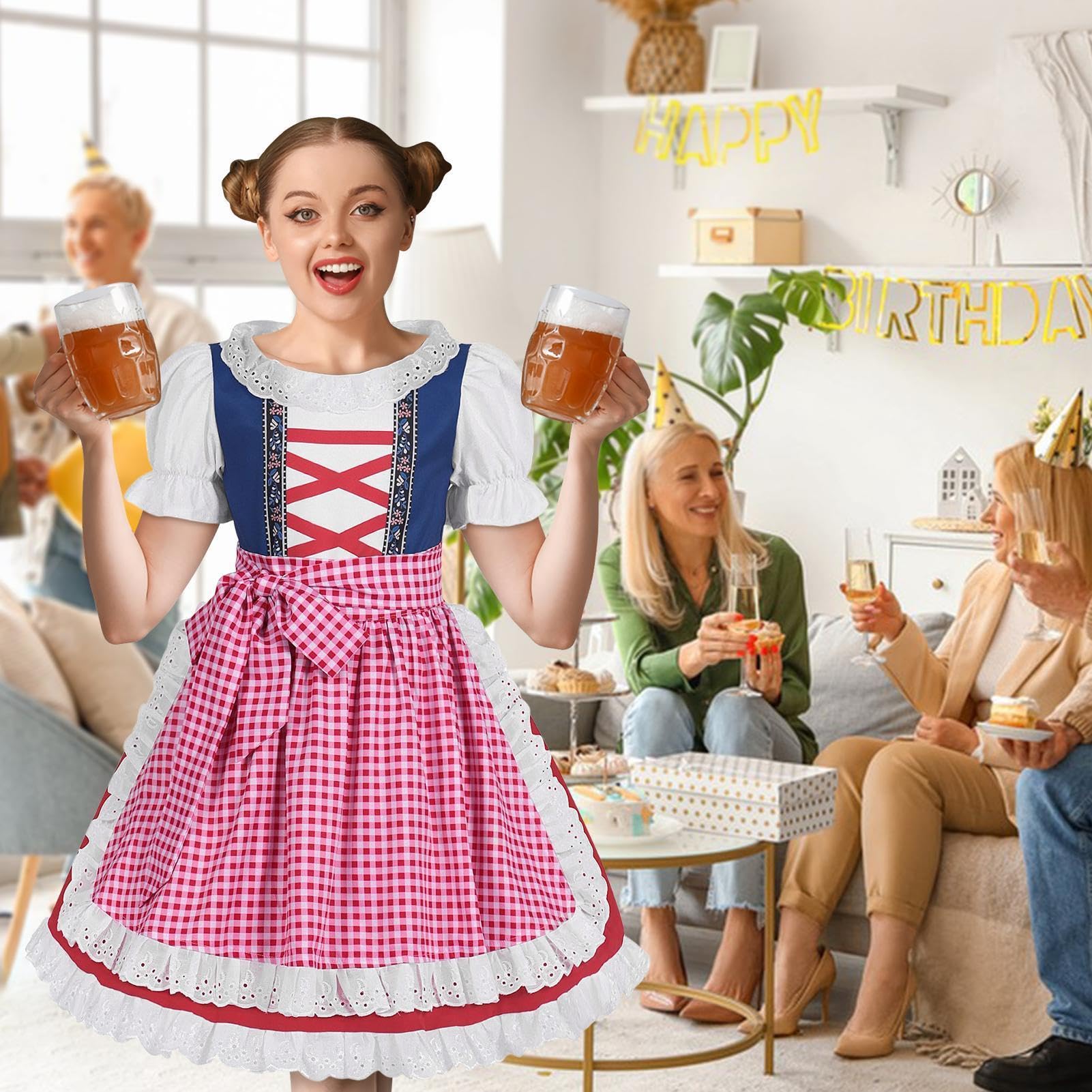 Vestito Dirndl per ragazze, Oktoberfest, festa della birra, cosplay