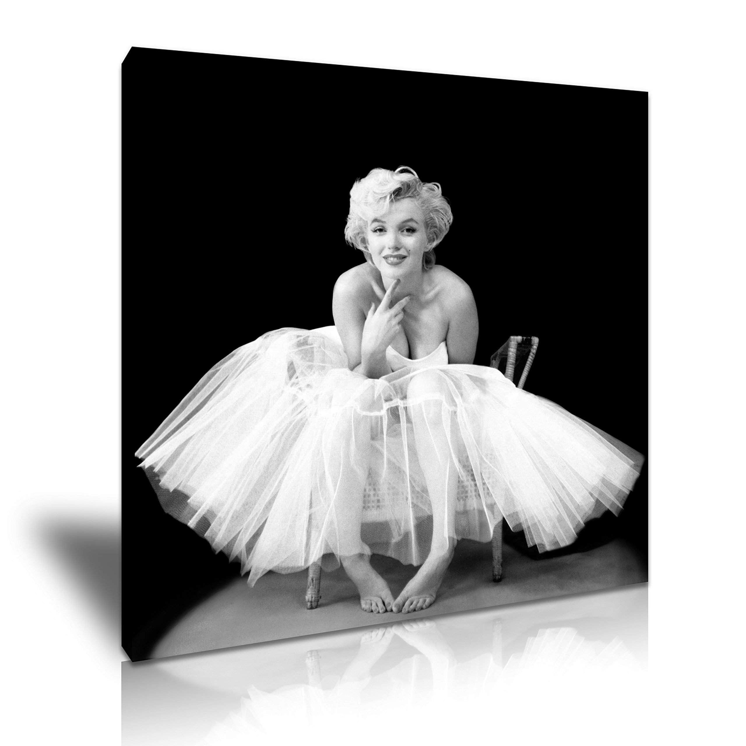 Yes Art White Marilyn Monroe Ballerina Canvas Wall Art Picture Print 50 Cm X 50 Cm