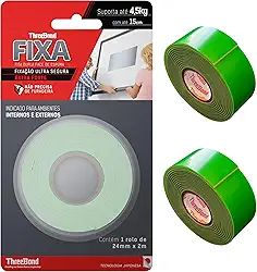 Fita Dupla Face ThreeBond 24mm x 2M | Kit com 2 Unidades | A Mais Forte em Menos Espaço
