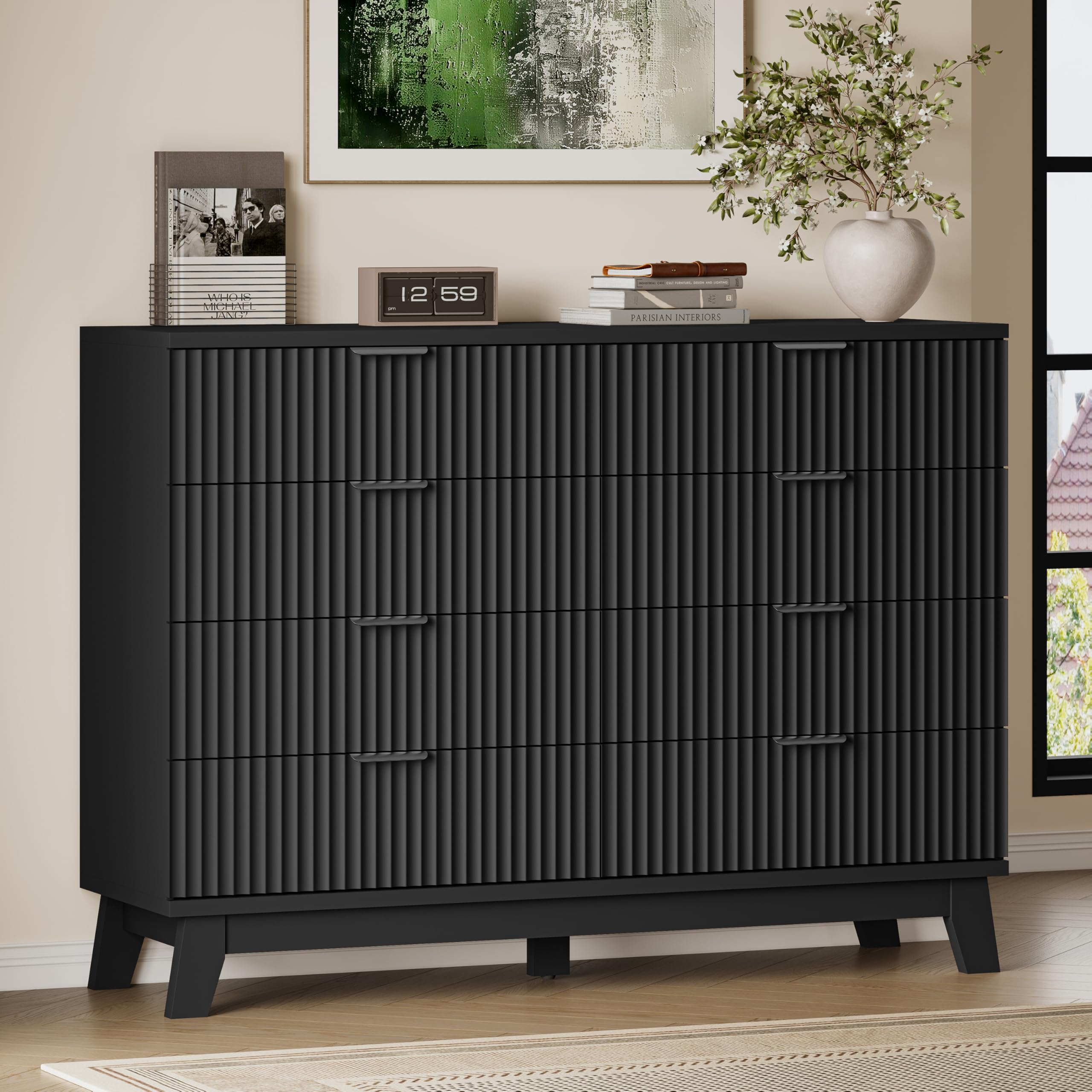 BORNOON Fluted 8-Drawer Dresser