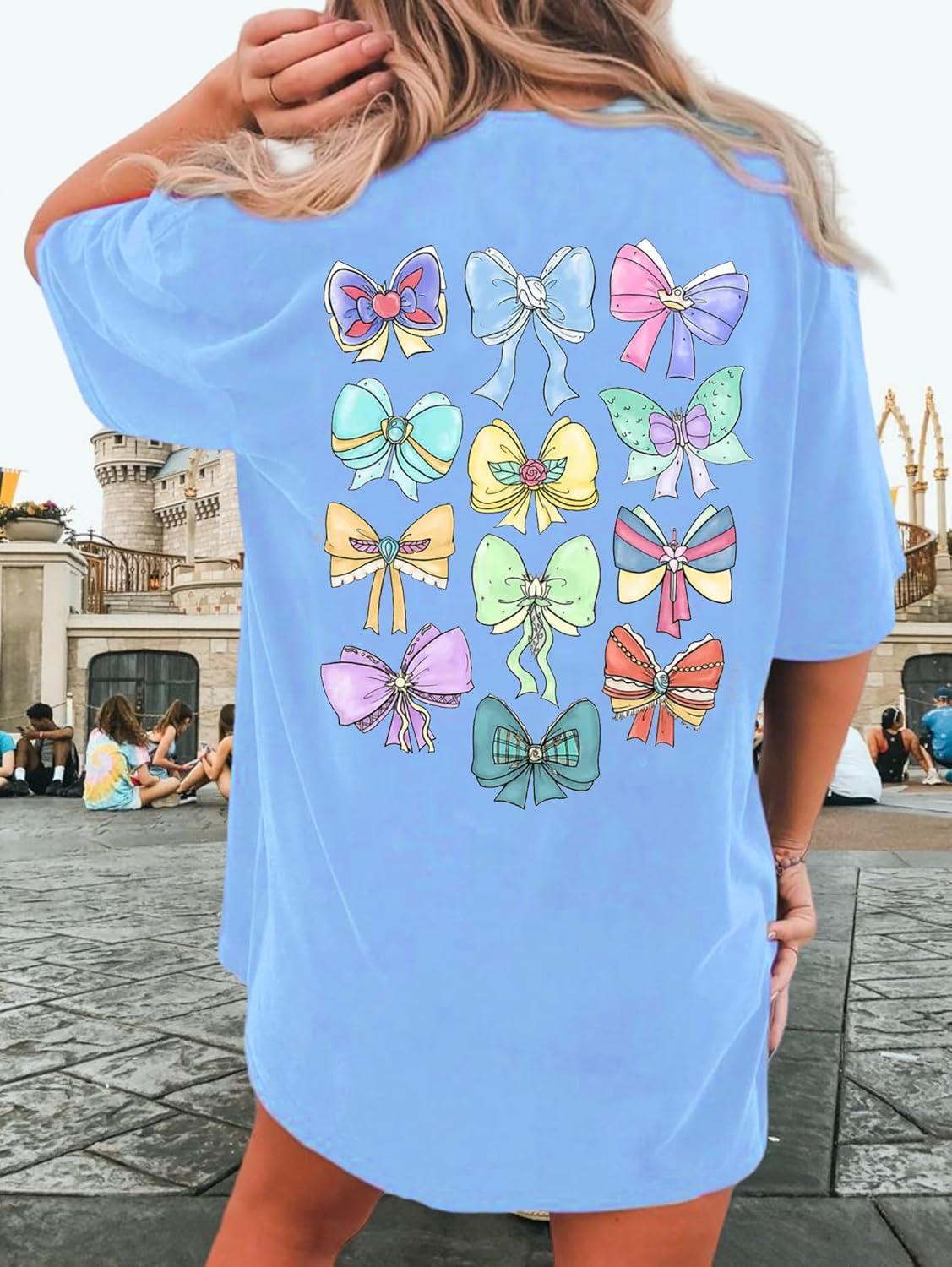 Magic Kingdom Shirts for Women Oversized Princess Castle Graphic Tees Family Holiday Vacation T-Shirt Cute Tops - Image 2