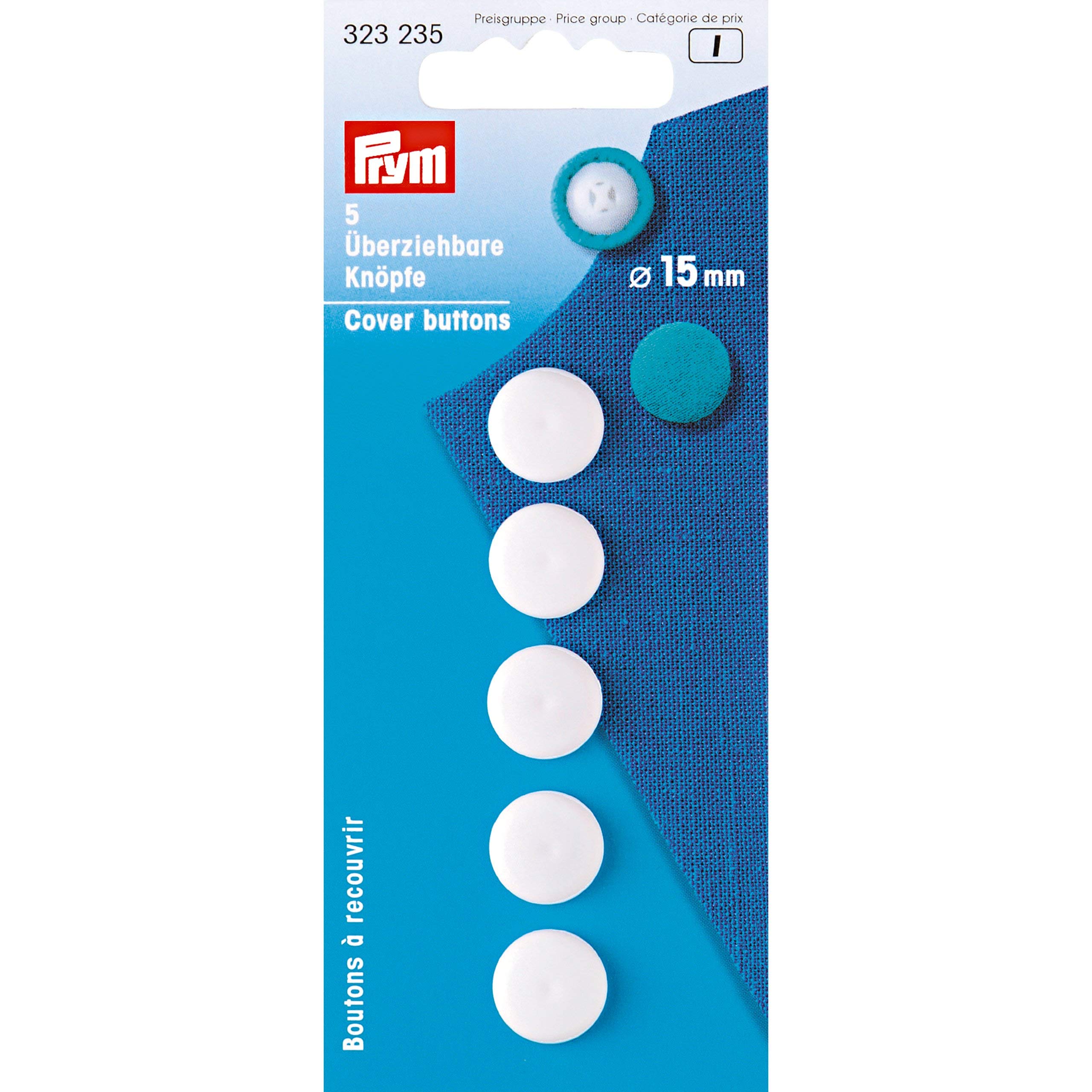 Prym - Prym Plastic White (15mm) Cover Buttons - 1 Unit