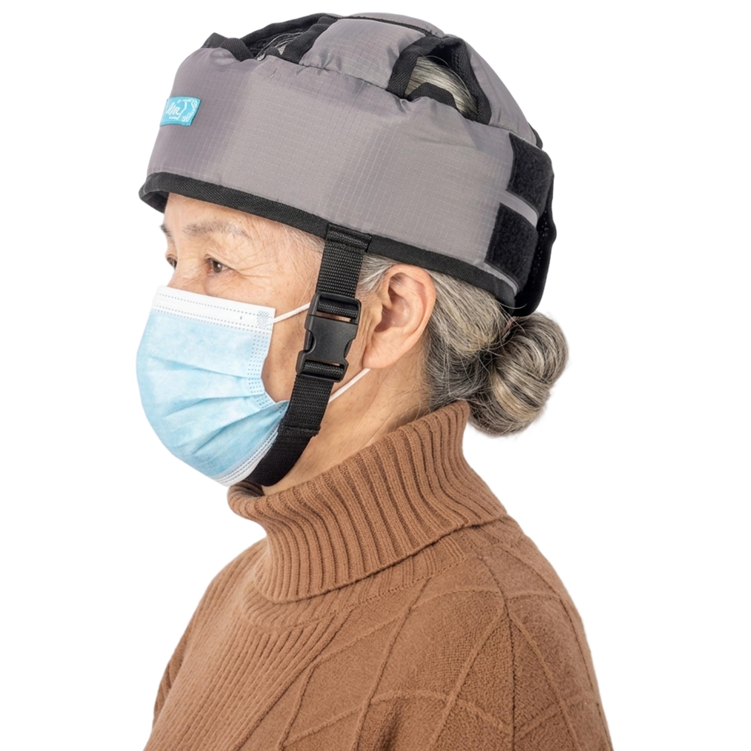 Casco antigolpes, Casco de Seguridad para Adultos, antigolpes extragrueso, Gorro Protector Suave antienvejecimiento Gris para prevención de caídas de Ancianos