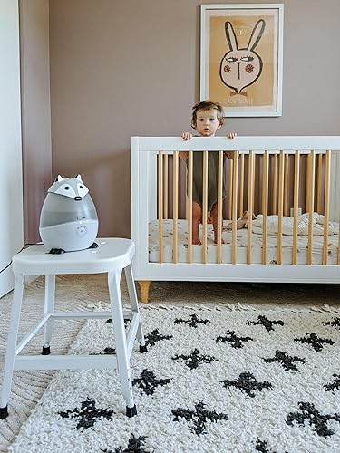 Miniatura 7 de Crane Humidificador ultrasónico de animales de niebla fría para dormitorio y guardería de niños, ajustable de 0.5 galones, apagado automático, zorro