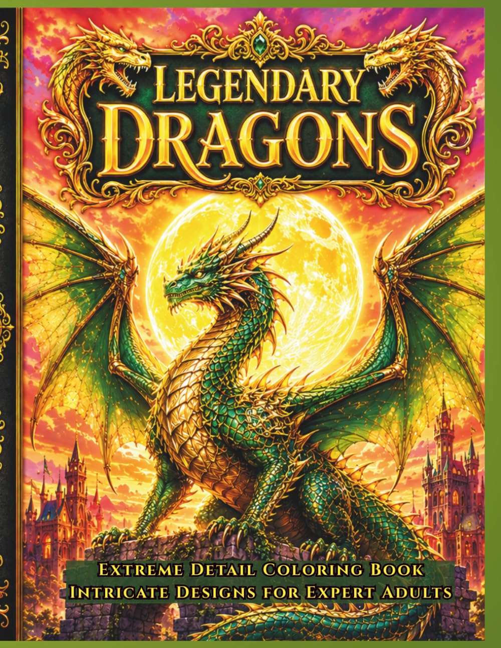 Legendary Dragons: Extreme Detail Coloring Book — 70 Intricate Designs for Expert Adults in a Dark Gothic Fantasy World (Dragon Chronicles)