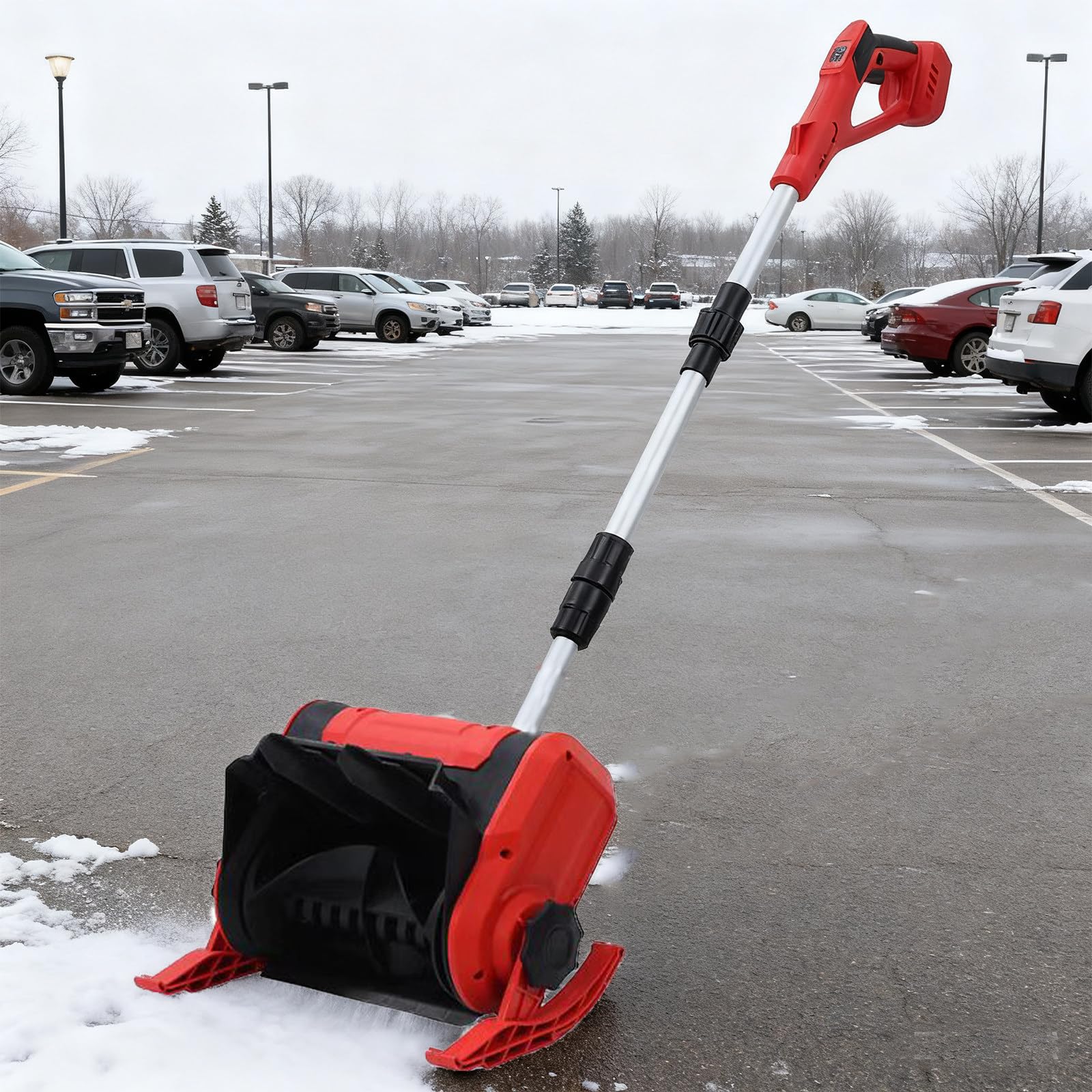 Pelle a Neige Electrique, Fraise à Neige, Deneigeuse avec Batterie Lithium-ION 20V 4,0Ah, Moteur Haute Puissance 1200W, Largeur 32cm, Déneigement Facile