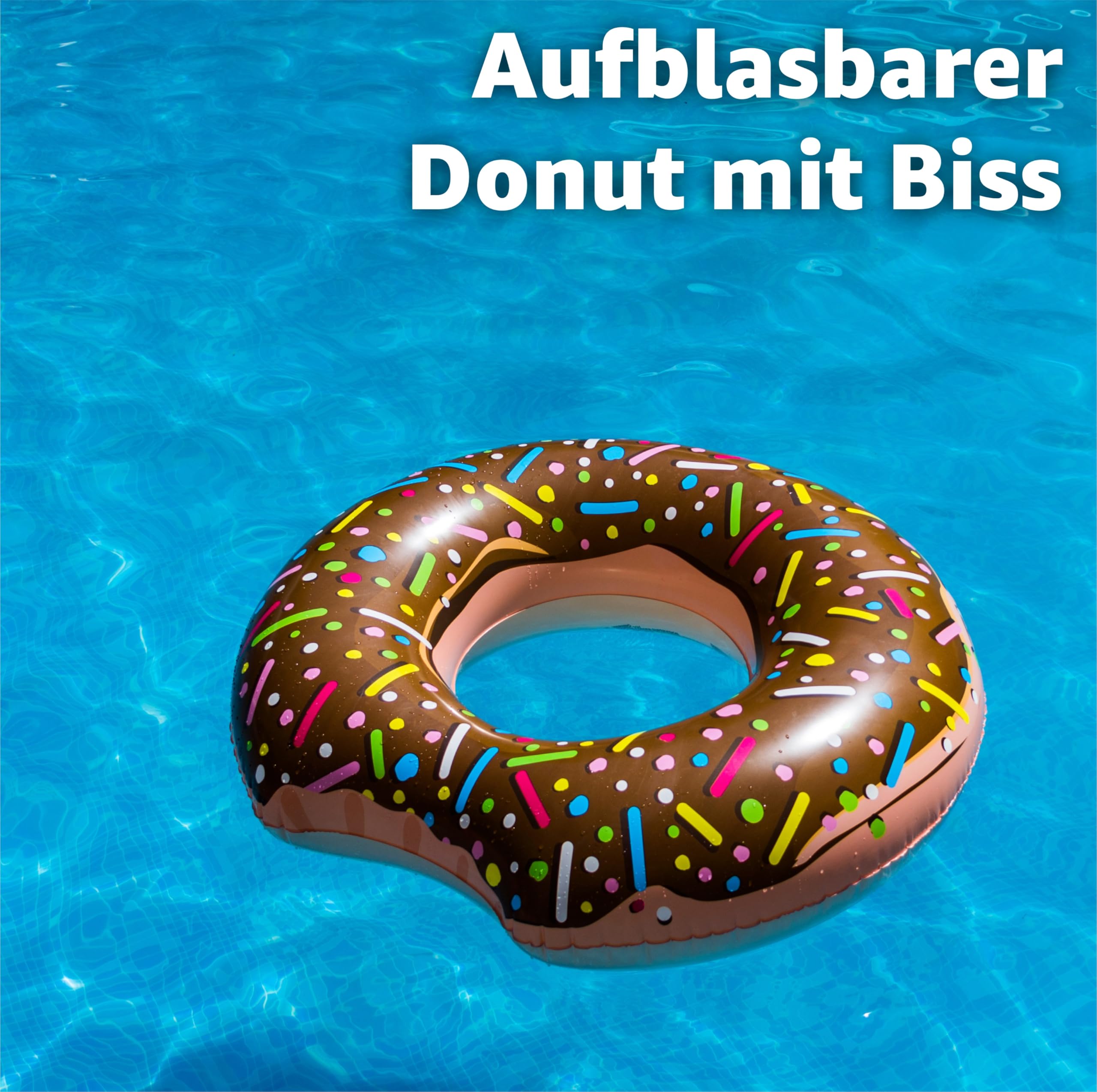 Chennyfun 5 Stück Aufblasbare Schwimmringe, Aufblasbar Donut Schwimmring Braun Rosa Grün 90 cm, Kinder Luftmatratze Schwimmhilfe Wasserspielzeug für Pool Strand für Erwachsene & Kinder