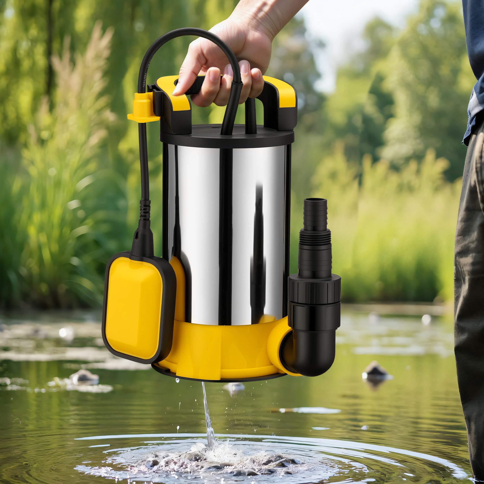 Wiltec Pompa zanurzeniowa do wody czystej 550 W 12500 l/h 7 m stal nierdzewna PPO